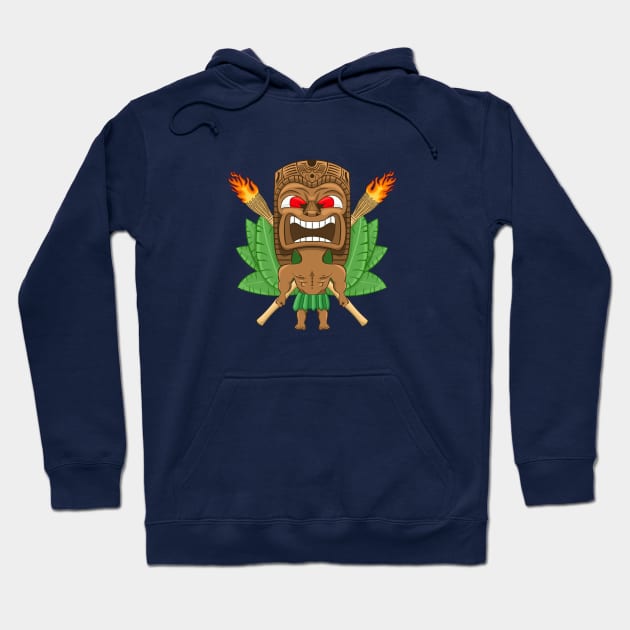 Angry Hawaiian Tiki Totem Hoodie by SmittyGFX